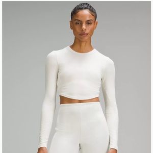 NWT Lululemon Hold Tight Cropped Long-Sleeve Shirt in Bone